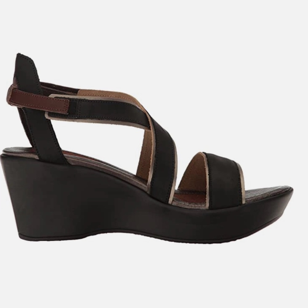 ✨NWOT Naot Gesture Wedge Sandals Women’s Leather 3” Heel Sz 39 US 8 - Picture 2 of 10